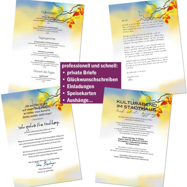 Colourful Autumn A4 Writing Paper – Stationery with envelopes