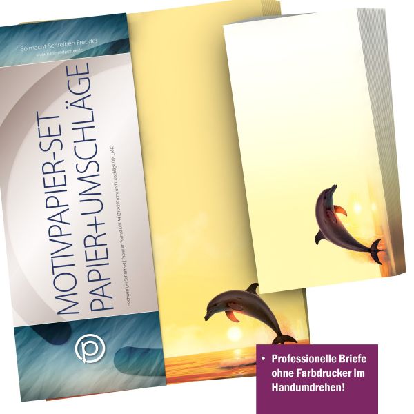 Personalisierbare Adressetiketten im Design Delfine