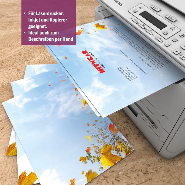 Falling Leaves A4 Writing Paper – Stationery with envelopes
