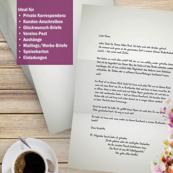 Motivpapier Colours DIN A4 – Briefpapier mit Kuverts mit/ohne Fenster