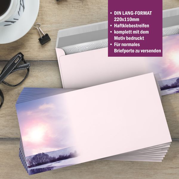Motivpapier Morgendliche Stille DIN A4 – Briefpapier mit Kuverts mit/ohne Fenster