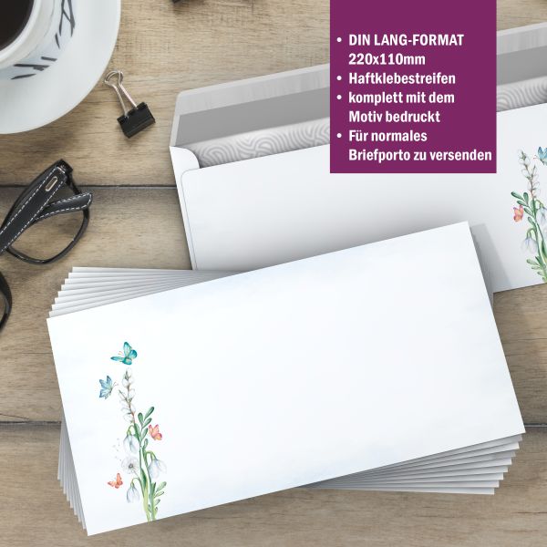 Motivpapier Frühlingsgefühle DIN A4 – Briefpapier mit Kuverts