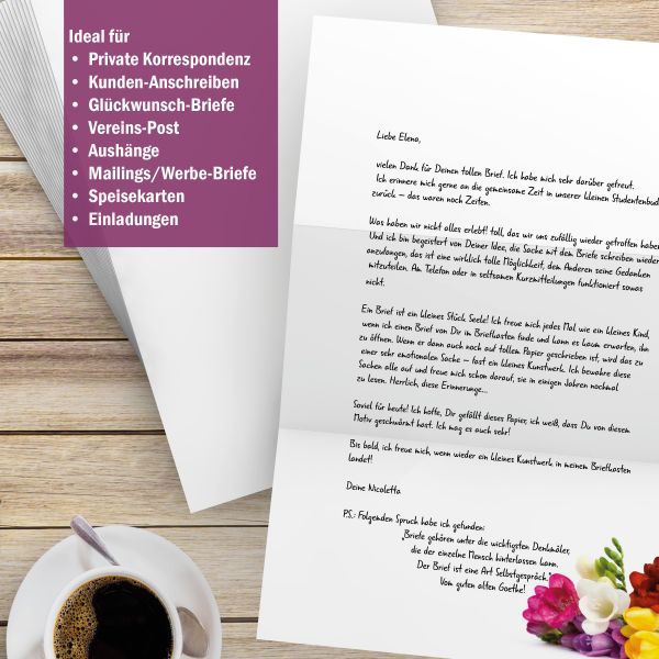 Motivpapier Freesien DIN A4 – Briefpapier mit Kuverts