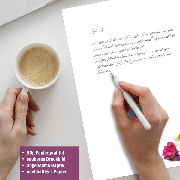 Briefpapier-Serie Freesien mit Papier, Kuverts und Etiketten