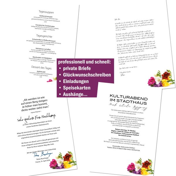 Motivpapier Freesien DIN A4 – Briefpapier mit Kuverts