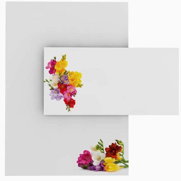 Motivpapier Freesien DIN A4 – Briefpapier mit Kuverts
