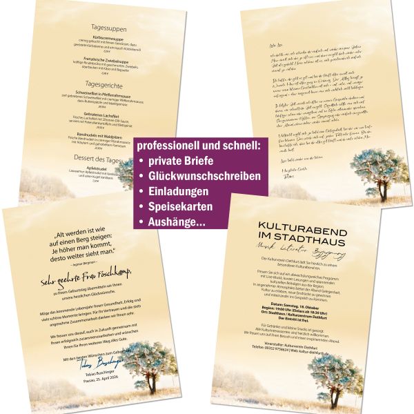 Motivpapier Sonniger Wintermorgen DIN A4 – Briefpapier mit Kuverts