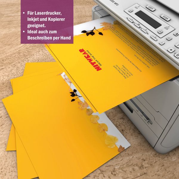 Motivpapier Herbstliches Farbenspiel DIN A4 – Briefpapier mit Kuverts