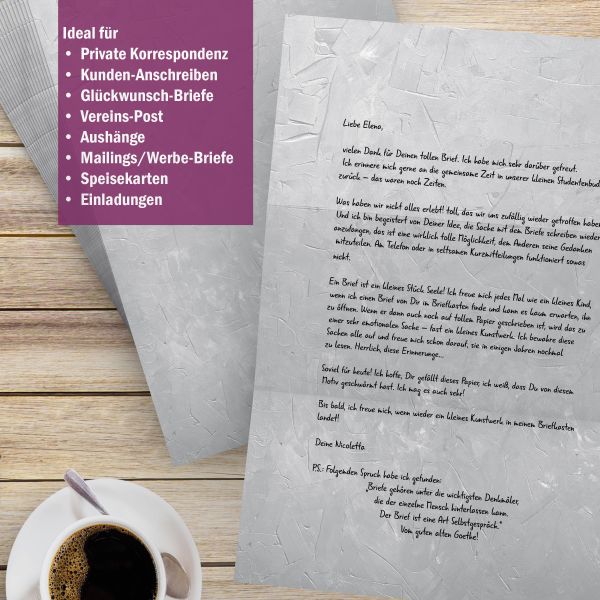 Structure Grey A4 Writing Paper – Stationery with envelopes