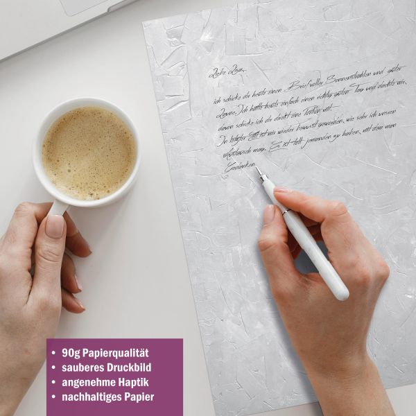 Structure Grey stationery collection with paper, envelopes and labels