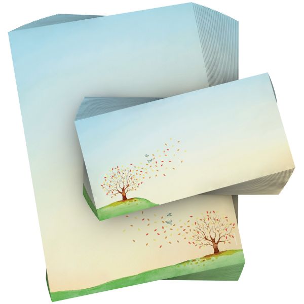 Autumn Watercolour A4 decorative writing paper