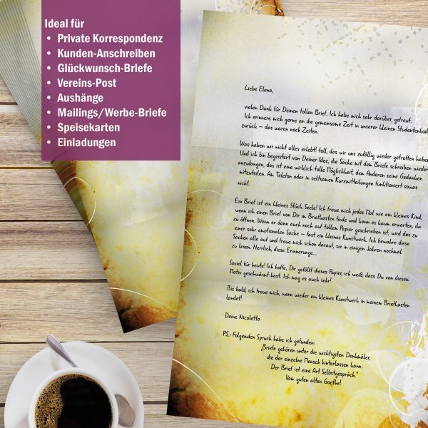 Motivpapier Herbstcollage DIN A4 – Briefpapier mit Kuverts