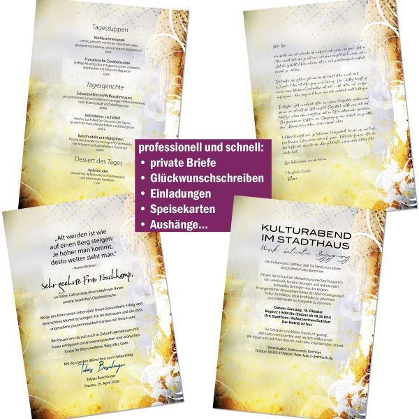 Motivpapier Herbstcollage DIN A4 – Briefpapier mit Kuverts