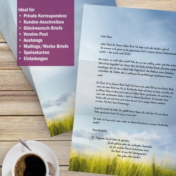 Motivpapier Jever DIN A4 – Briefpapier mit Kuverts