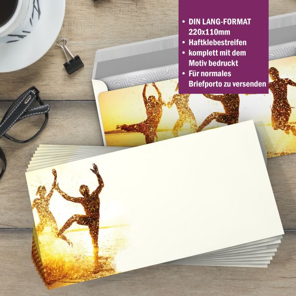 Motivpapier Jumping DIN A4 – Briefpapier mit Kuverts