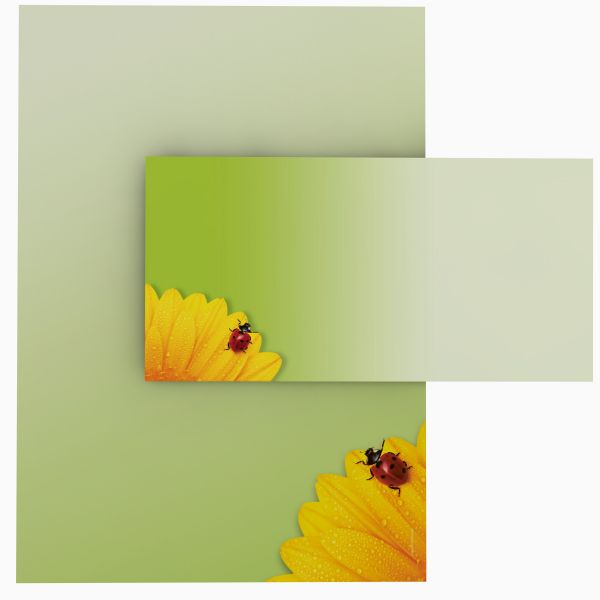 Motivpapier Glückskäfer DIN A4 – Briefpapier mit Kuverts mit/ohne Fenster