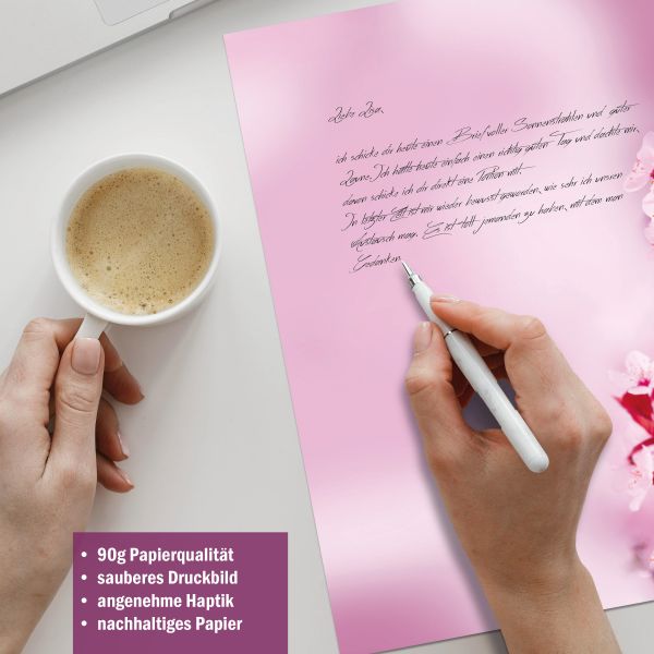 Cherry Blossoms stationery collection with paper, envelopes and labels