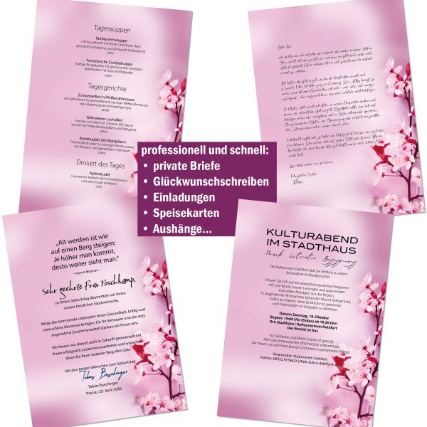 Cherry Blossoms A4 Writing Paper – Stationery with window/non-window envelopes
