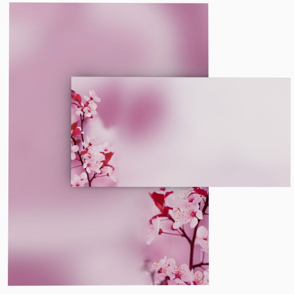 Cherry Blossoms A4 Writing Paper – Stationery with window/non-window envelopes