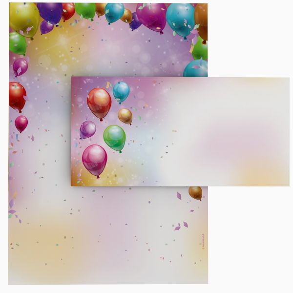 Motivpapier Lets Party DIN A4 – Briefpapier mit Kuverts