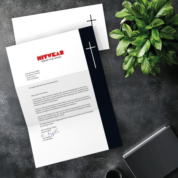 Passender DIN-LANG-Briefumschlag zum Motiv Trauerpapier Kreuz