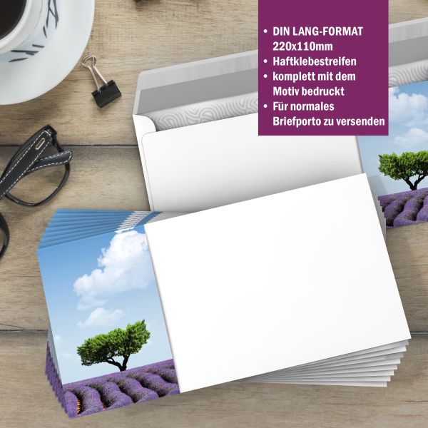 Motivpapier Lavendel DIN A4 – Briefpapier mit Kuverts