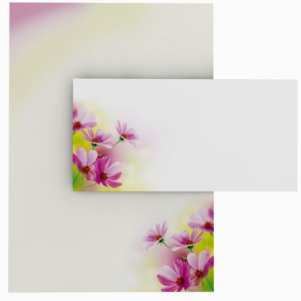 Motivpapier Sommerblumen DIN A4 – Briefpapier mit Kuverts mit/ohne Fenster
