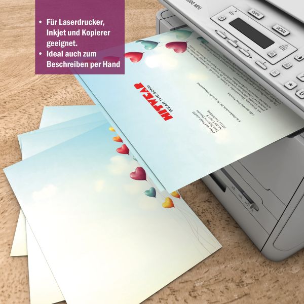 Love is in the Air A4 Writing Paper – Stationery with envelopes