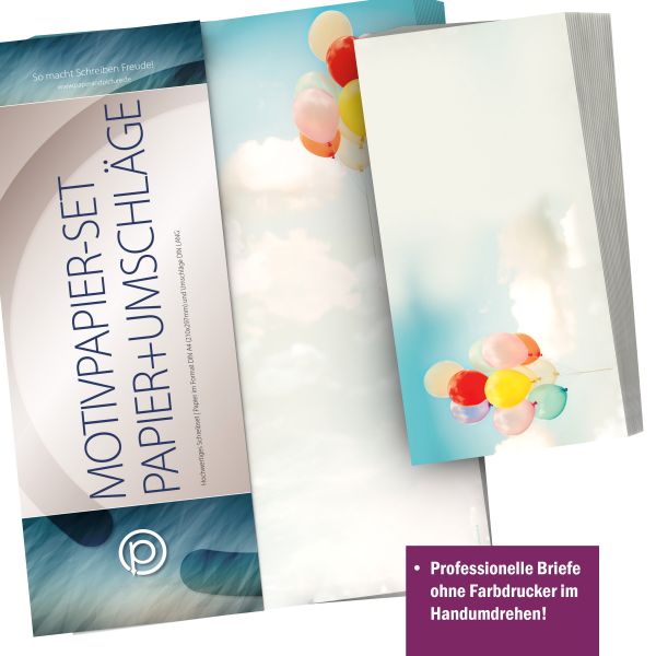 Personalisierbare Adressetiketten im Design Luftballons