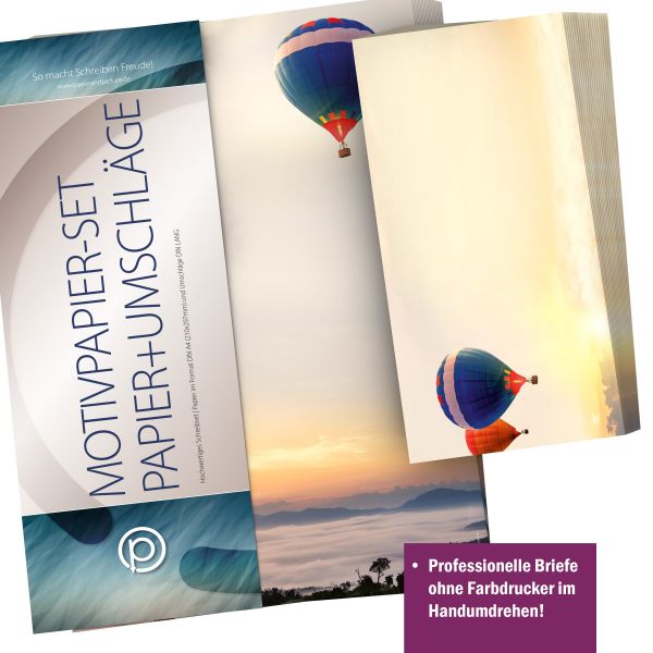 Personalisierbare Adressetiketten im Design Wolkenreise im Ballon