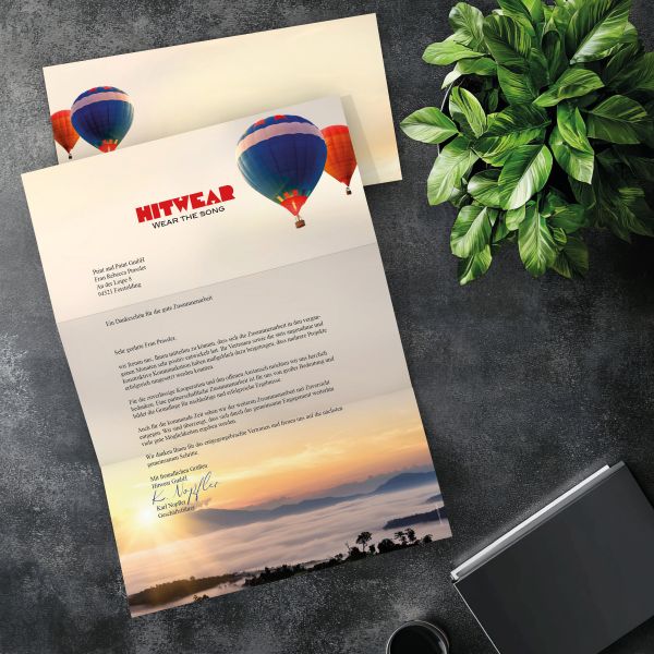 Passender DIN-LANG-Briefumschlag zum Motiv Wolkenreise im Ballon