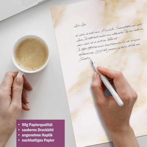 Marble stationery collection with paper, envelopes and labels