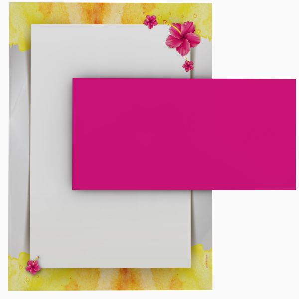 Tropical Flowers A4 Writing Paper – Stationery with envelopes