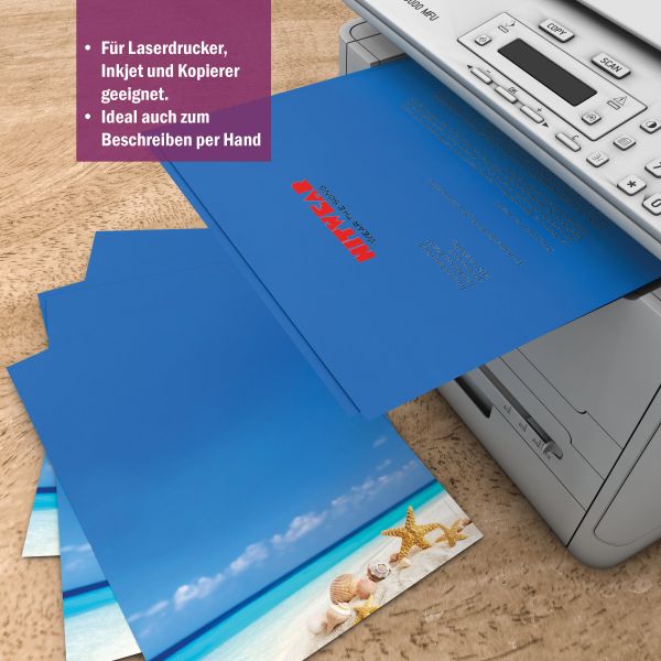 Motivpapier Muscheln im Sand DIN A4 – Briefpapier mit Kuverts
