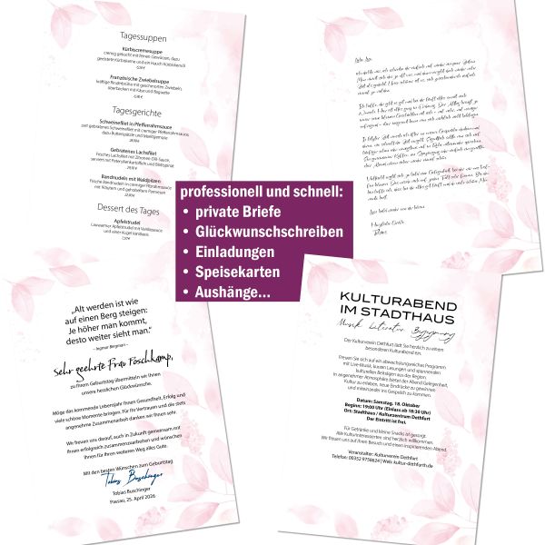 Motivpapier Pastel Leaves DIN A4 – Briefpapier mit Kuverts