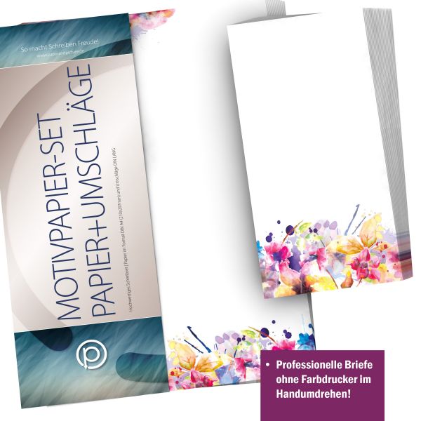 Personalisierbare Adressetiketten im Design Farbenfrohe Blumen