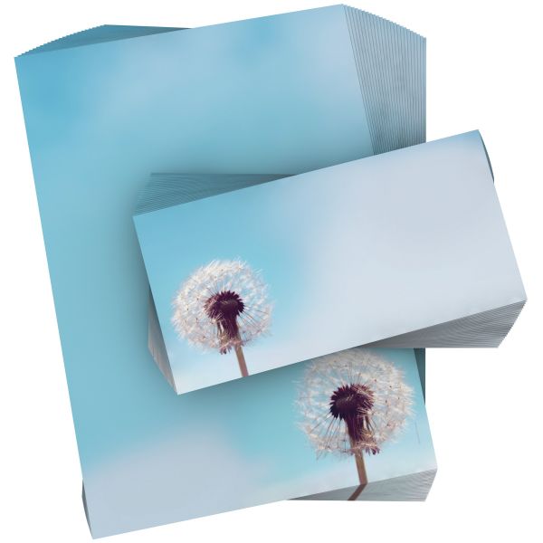 Motivpapier Pusteblume DIN A4 – Eine einzelne Pusteblume vor blauem Himmel wirkt leicht, ruhig und modern