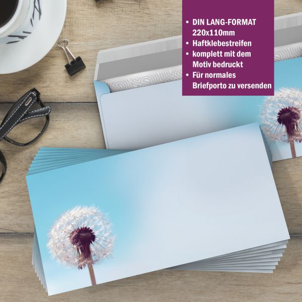 Motivpapier Pusteblume DIN A4 – Briefpapier mit Kuverts