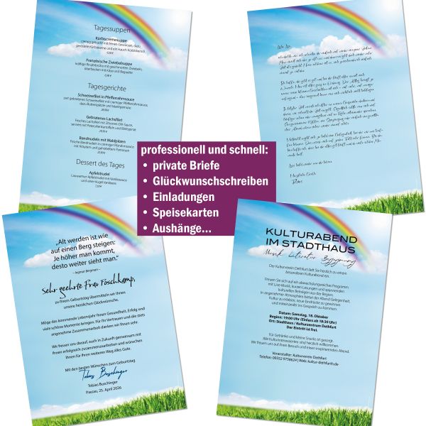 Motivpapier Regenbogen DIN A4 – Briefpapier mit Kuverts