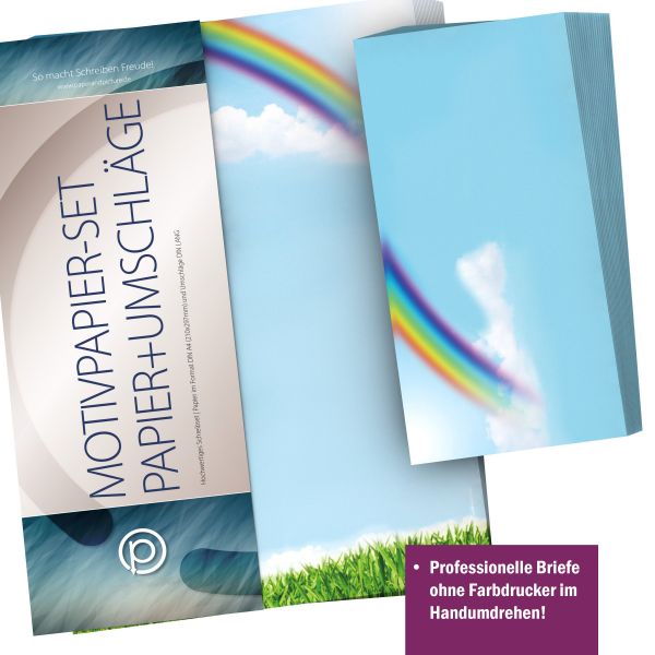 Personalisierbare Adressetiketten im Design Regenbogen