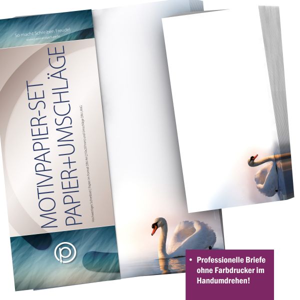 Personalisierbare Adressetiketten im Design Schwan