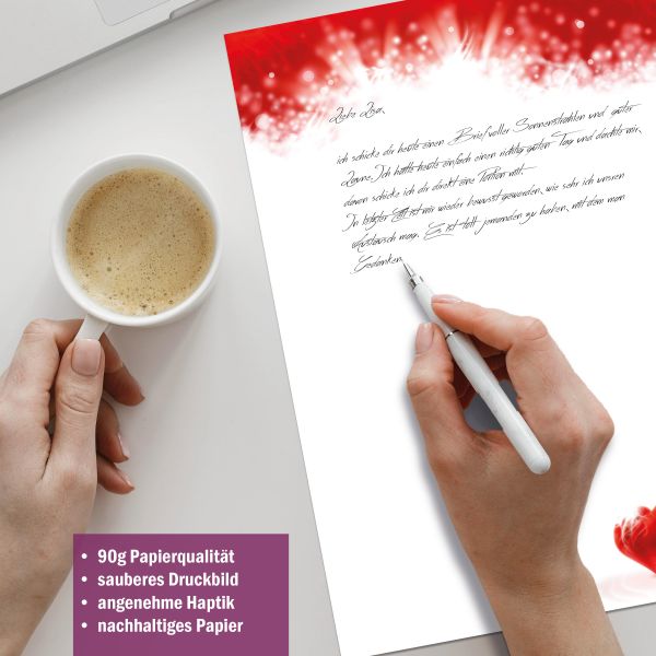 I Love You stationery collection with paper, envelopes and labels