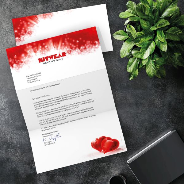 Matching DL envelope for the I Love You design