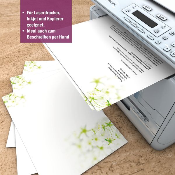 Motivpapier Frischer Frühling DIN A4 – Briefpapier mit Kuverts mit/ohne Fenster
