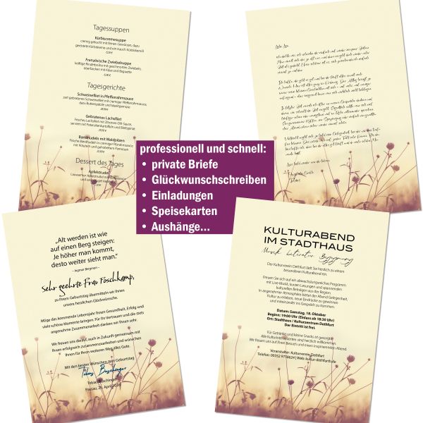 Motivpapier Herbstwiese DIN A4 – Briefpapier mit Kuverts
