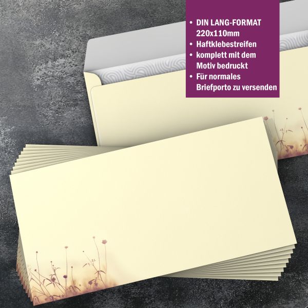 Motivpapier Herbstwiese DIN A4 – Briefpapier mit Kuverts