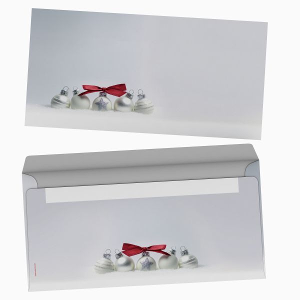 Christmas stationery Pure SIlver with windowless envelopes