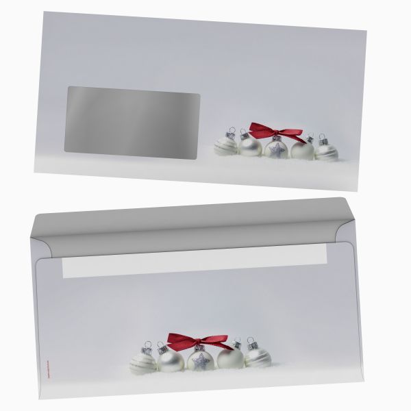 Christmas stationery Pure SIlver with window envelopes