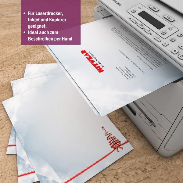 Weihnachtsbriefpapier DIN A4 Weihnachtsbaum – Motivdetail
