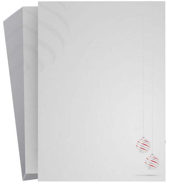 Festliches Weihnachtsbriefpapier Edle Weihnachtskugeln für private Weihnachtsgrüße